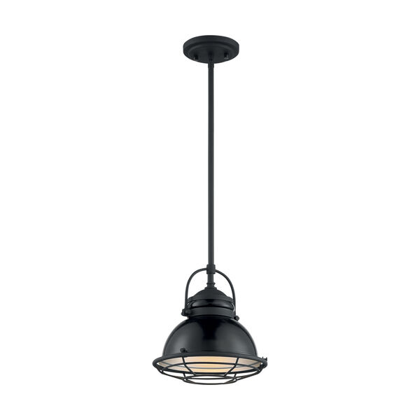 Upton Gloss Black and Silver 10-Inch One-Light Pendant, image 4