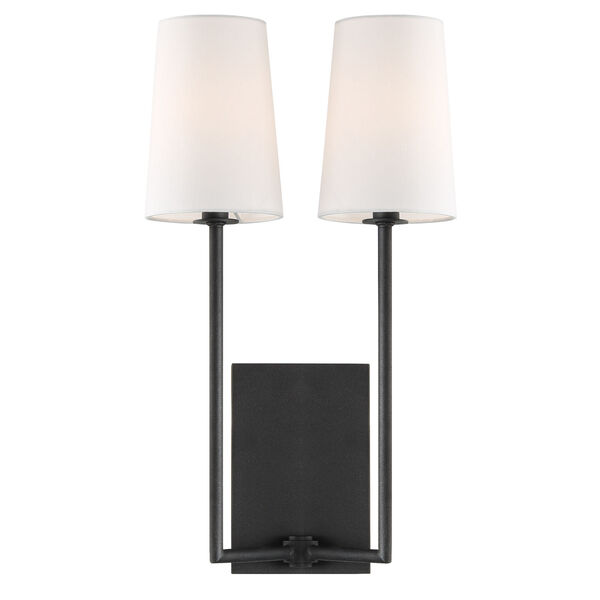 Lena Two-Light Black Forged Wall Sconce, image 1
