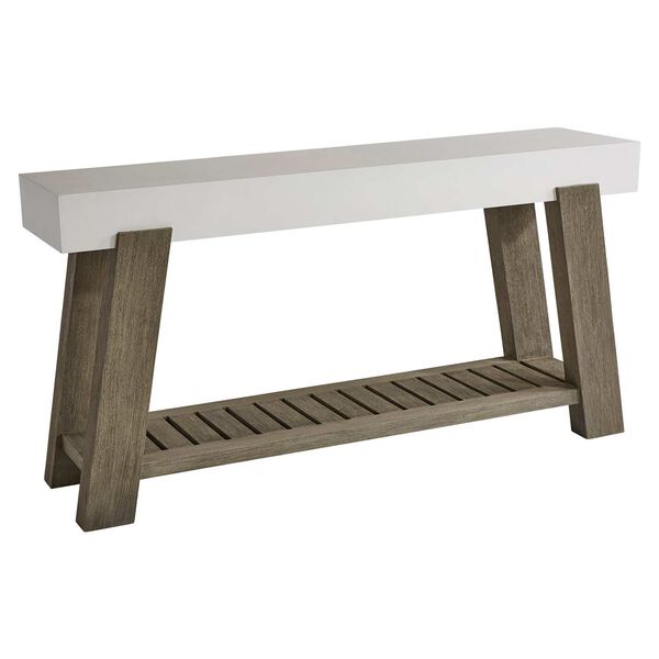 Rochelle White and Dark Brown Outdoor Console Table, image 3