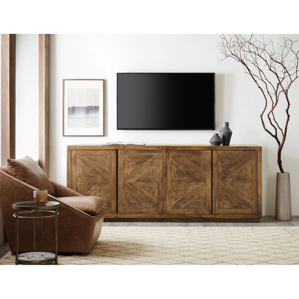 Natural Wood 90-Inch Entertainment Console, image 4
