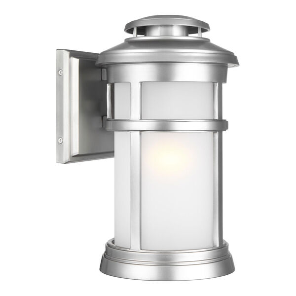 Newport Painted Brushed Steel 8-Inch One-Light Outdoor Wall Lantern, image 1