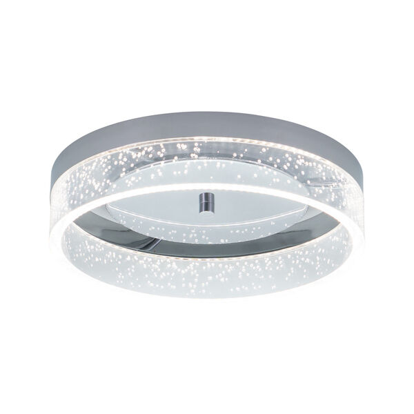 Vaughn Chrome 12-Inch Integrated LED Flush Mount with Clear Bubble Acrylic Shade, image 1