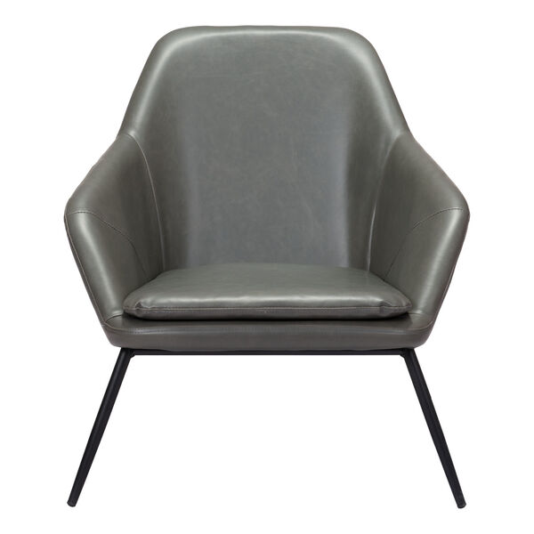Manuel Gray and Matte Black Accent Chair, image 3