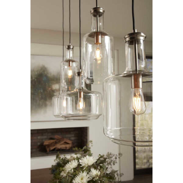 Latrobe Brushed Nickel Seven-Inch One-Light Mini Pendant with Clear Glass, image 2