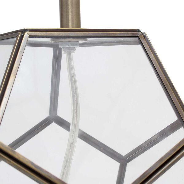 Barnlitt Brass Clear Glass One-Light Octagonal Table Lamp, image 5