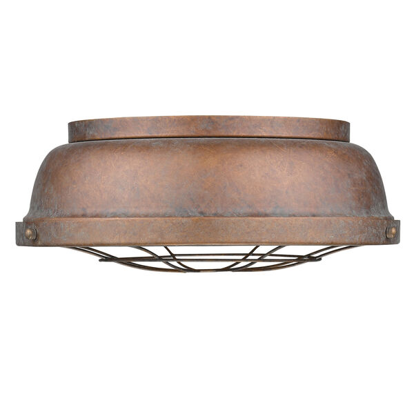 Bartlett Copper Patina Two-Light Cage Flush Mount, image 1