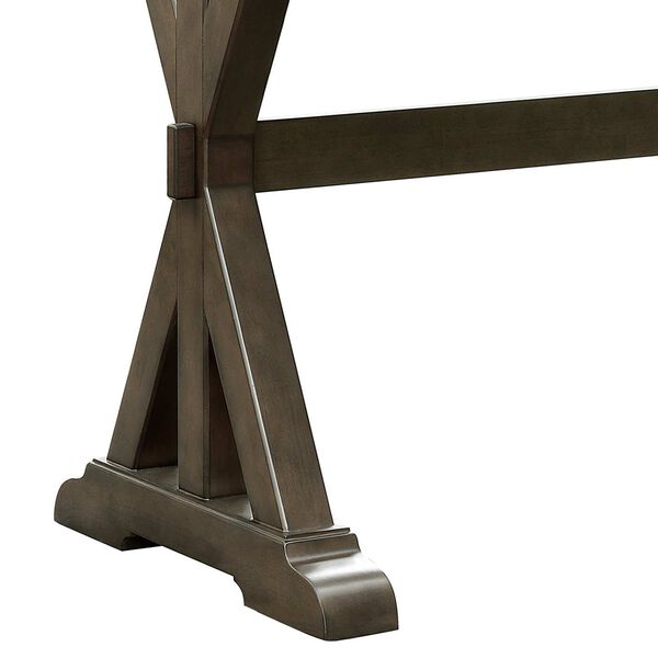 Denman Rich Brown Bar Height Trestle Table, image 5