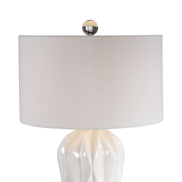 Malena Glossy White One-Light Table Lamp, image 3