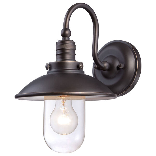 Downtown Edison Oil Rubbed Bronze with Gold Highlights One-Light Outdoor Wall Mount, image 1