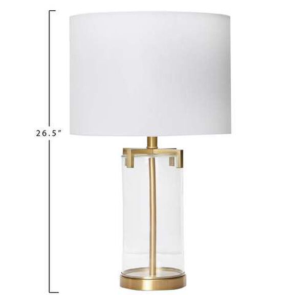 Brushed Gold and Glass One-Light Table Lamp, image 6