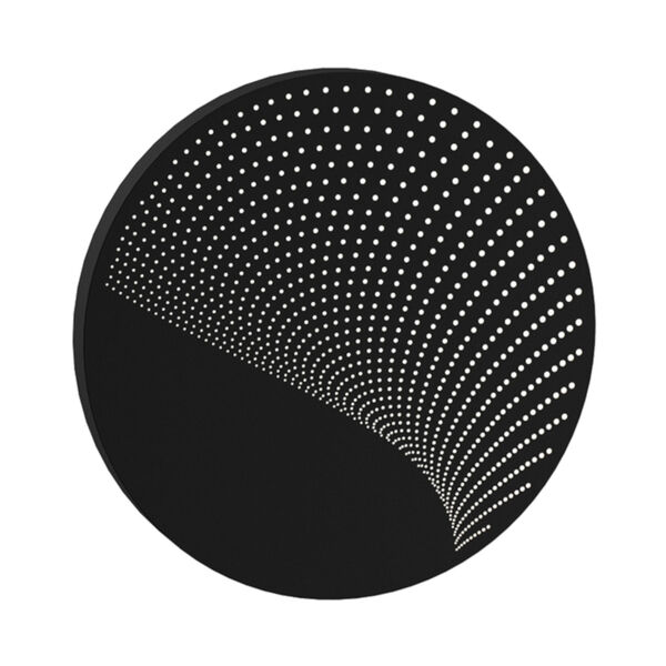 Dotwave Textured Black Large Round LED Sconce, image 1