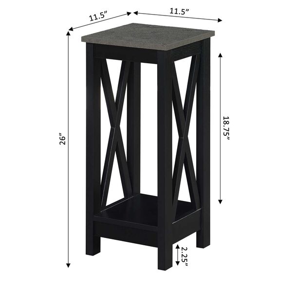 Oxford Cement and Black 26-Inch Plant Stand, image 4