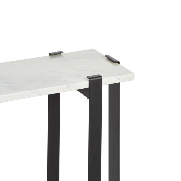 Amelia Faux Marble and Flat Black Console Table, image 2