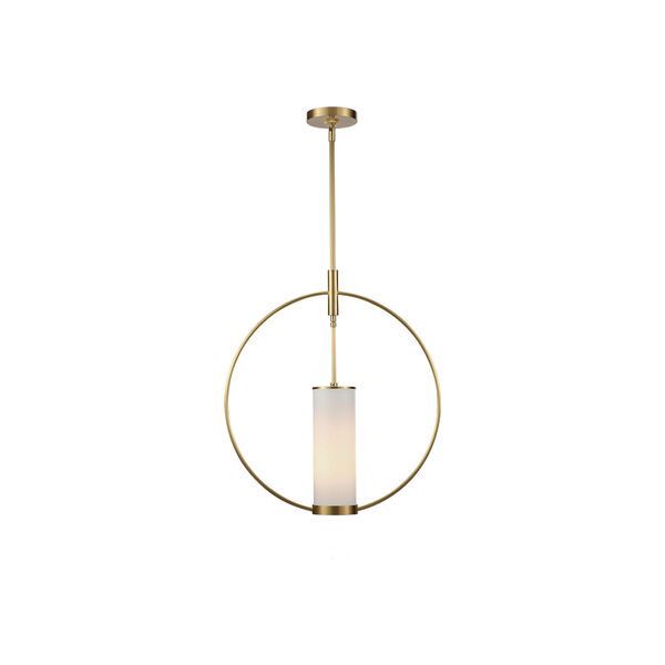 Amor Natural Brass 21-Inch One-Light Mini Pendant with Opal Glass, image 1