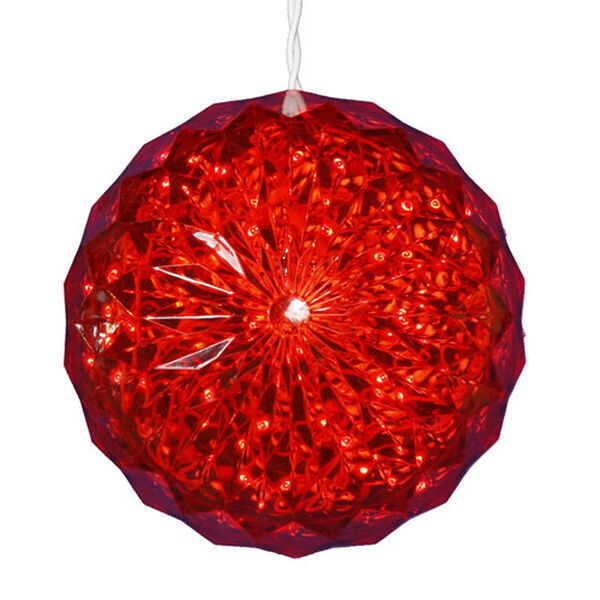 30 Light 6 Inch Red LED Outdoor Crystal Ball, image 1