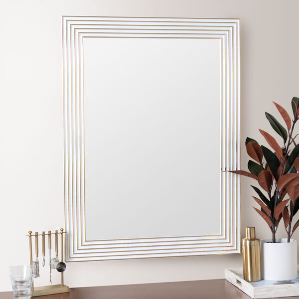 Keetan White and Gold 40 x 30-Inch Wall Mirror, image 1