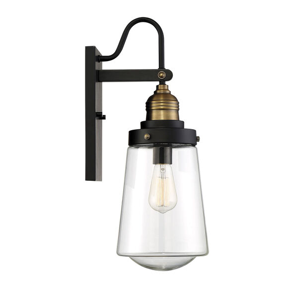 Macauley Vintage Black with Warm Brass 5-Inch One-Light Outdoor Wall Lantern, image 5