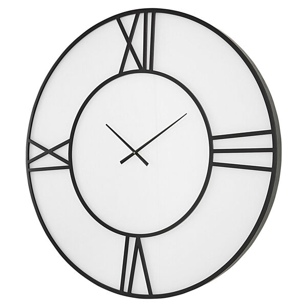 Uttermost Reema Matte Black And White Wall Clock 06461 Bellacor - Large Wall Clocks Australia Kmart