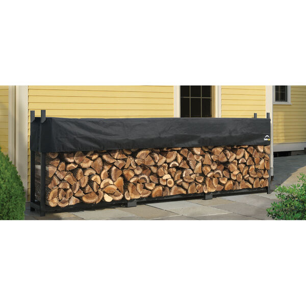 Black 12 Ft. Ultra Duty Firewood Rack with Cover, image 3