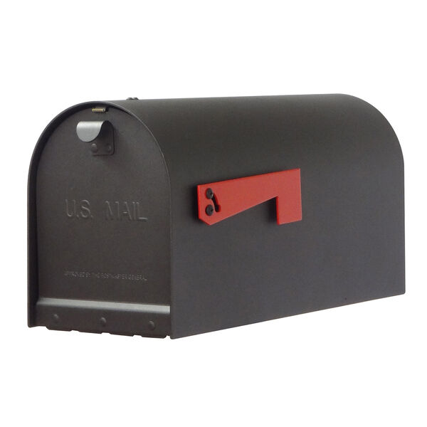 Curbside Black Titan Aluminum Mailbox with Baldwin Front Single Mounting Bracket, image 1