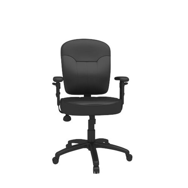 Black LeatherPlus Adjustable Arms Task Chair, image 4