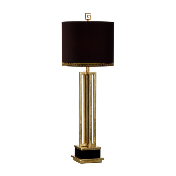 Antique Brass and Black Table Lamp, image 1