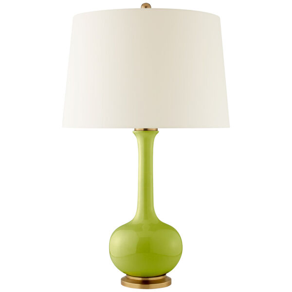 Coy Medium Table Lamp in Lime with Natural Percale Shade by Christopher Spitzmiller, image 1
