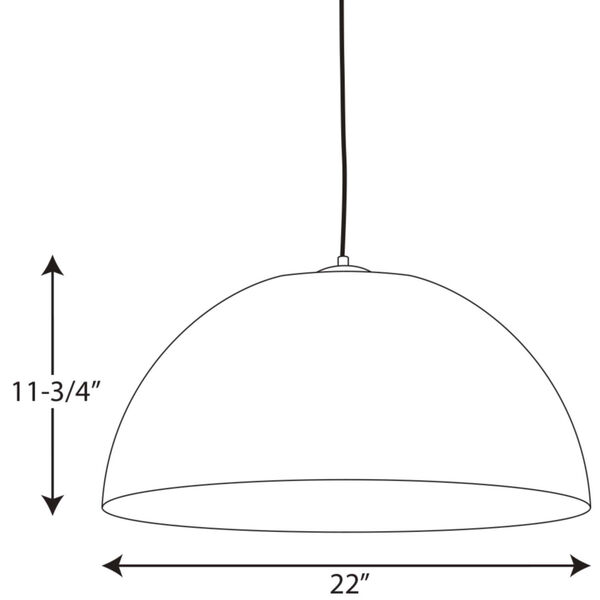 Dome White LED 22-Inch One-Light Pendant, image 3