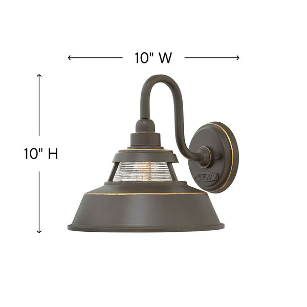Troyer Oil Rubbed Bronze 10-Inch One-Light Outdoor Medium Wall Mount, image 4