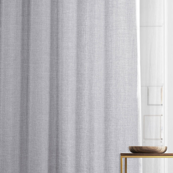 Portrait Gray Italian Faux Linen Single Panel Curtain, image 6