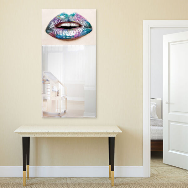Cotton Candy Lips Blue 48 x 24-Inch Rectangular Beveled Wall Mirror, image 5
