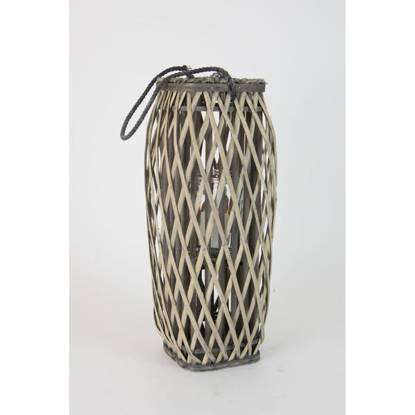 Willow Gray 10-Inch Square Candle Lantern, image 1
