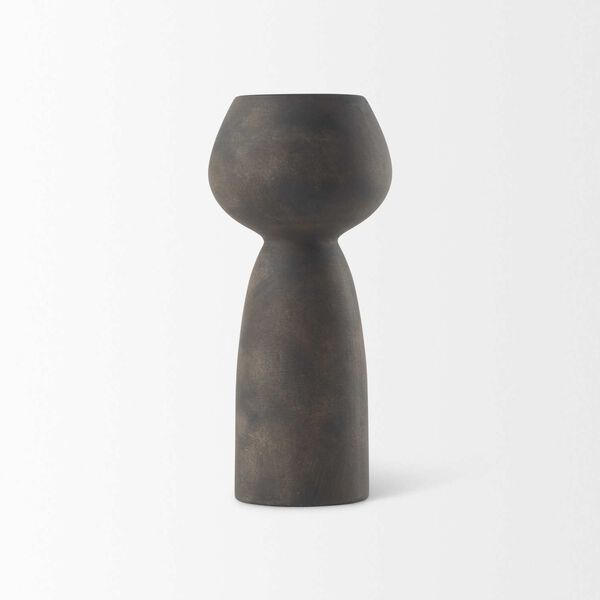 Kaz Earthy Brown Five-Inch Ceramic Vase, image 3