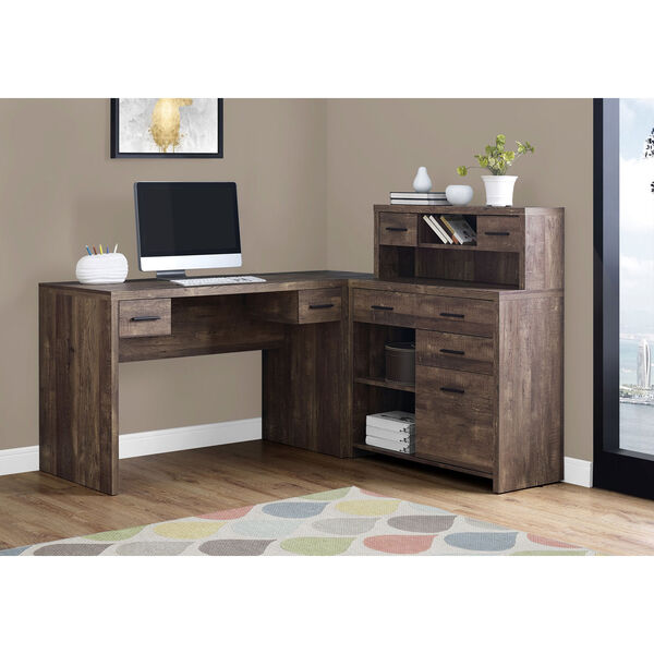 Brown and Black 59-Inch Computer Desk, image 2