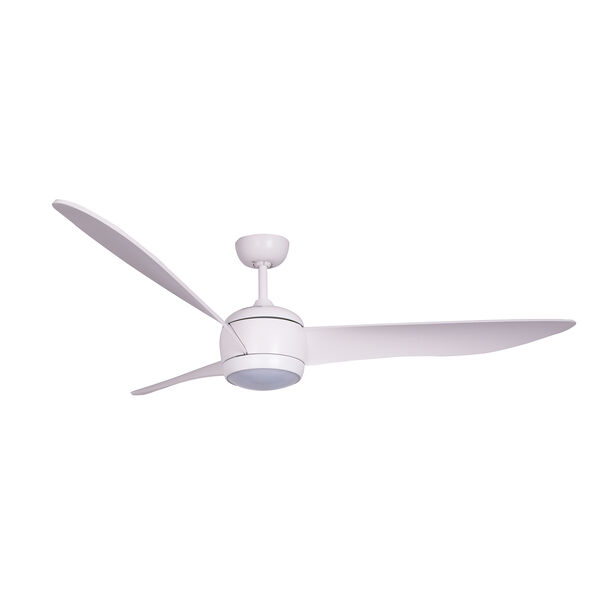 Lucci Air Matt White LED Ceiling Fan with White Wash Blades, image 1
