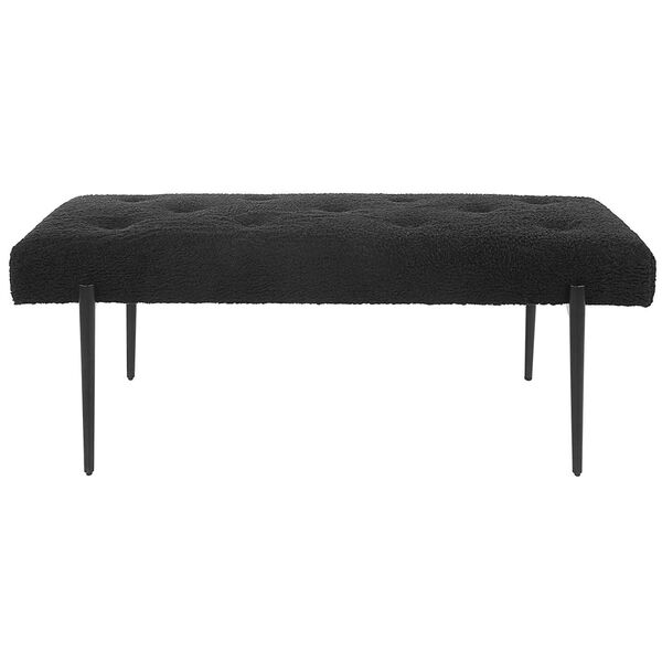 Olivier Satin Black and Stainless Steel Bench, image 1