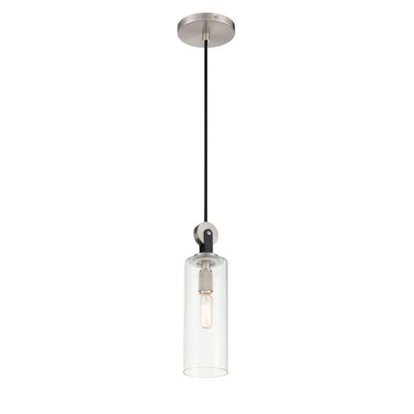 Pullman Junction Coal and Brushed Nickel One-Light Mini Pendant, image 1