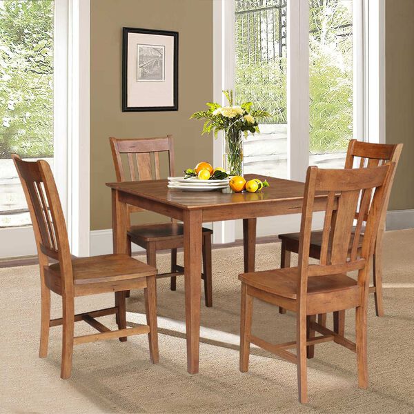 Distressed Oak Dining Table with Four Splatback Chairs, 5 Piece Set, image 3