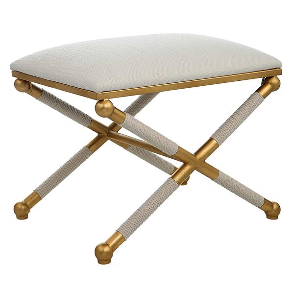 Socialite Gold and White Bench, image 1