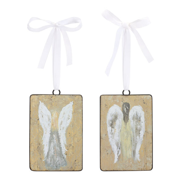 Brown Metal Angel Novelty Ornament, Set of 12, image 1