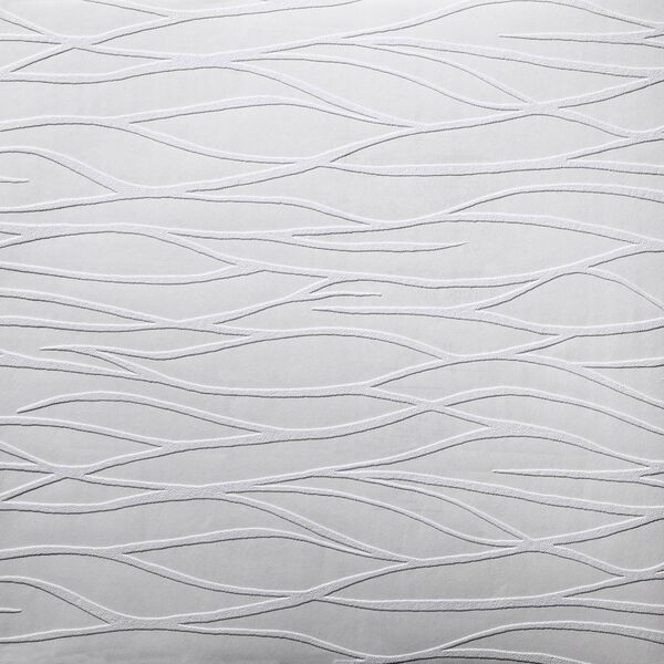 Organic Waves Paintable White Wallpaper, image 1