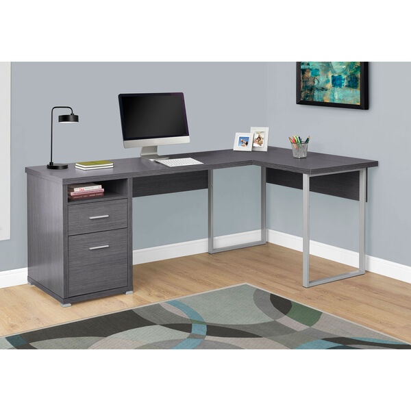 Grey Left Or Right Facing Computer Desk, image 1