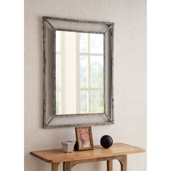 Grover Weathered Brown 30-Inch Wall Mirror, image 3