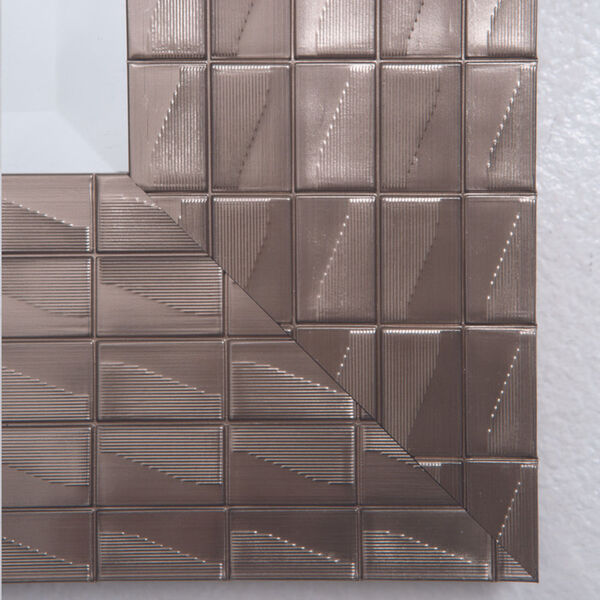 Silver/Gold Iridescent Blocks 36-Inch Tall Framed Mirror, image 2