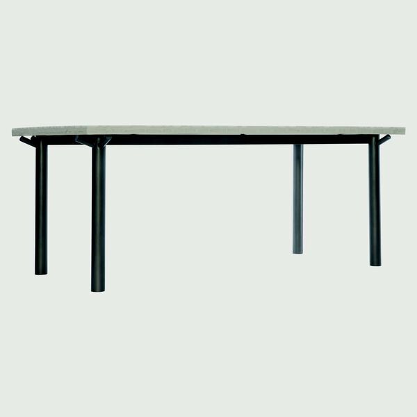 Sanibel Natural and Black Outdoor Dining Table, image 4