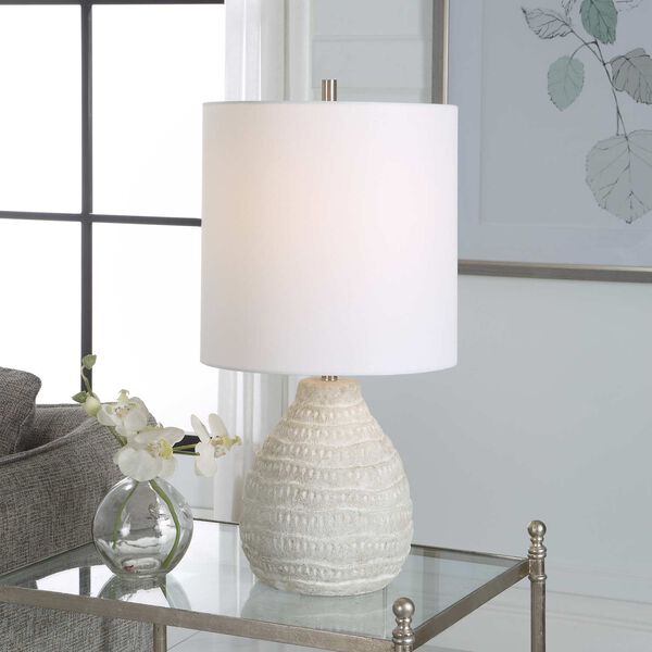Isabella Textured Base Antique White One-Light Table Lamp, image 2
