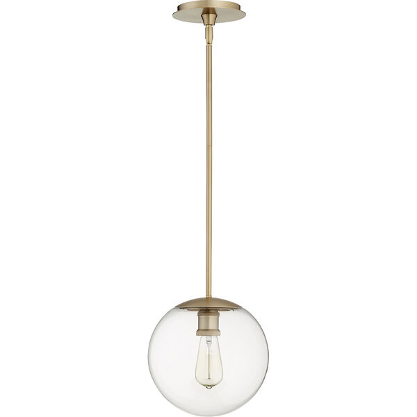 Aged Brass One-Light 10-Inch Pendant, image 1
