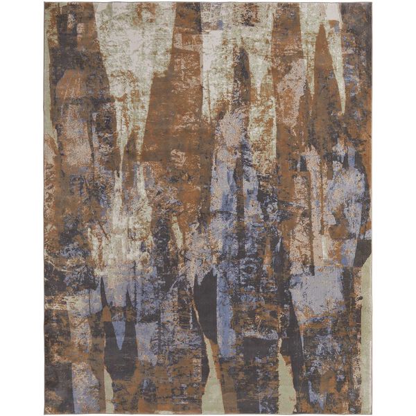 Clio Brown Blue Ivory Rectangular 3 Ft. 10 In. x 6 Ft. Area Rug, image 1