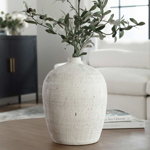 Floreana White 14-Inch Vase, image 2