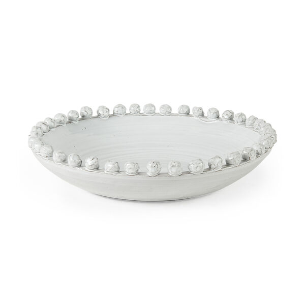 Basin Off-White Ceramic Decorative Bowl, image 1